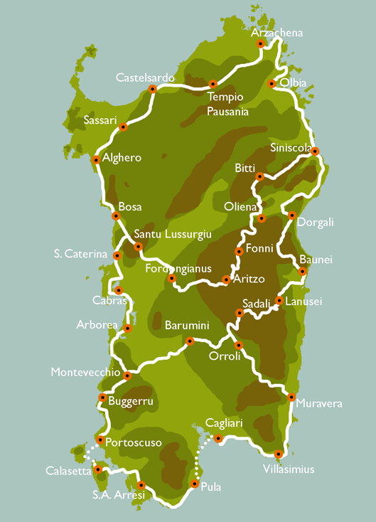Sardinia Grand Tour map