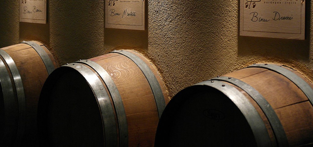wine in wooden barrels from Sardinia