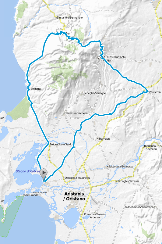 Maps and tracks for cyclists in Sardinia